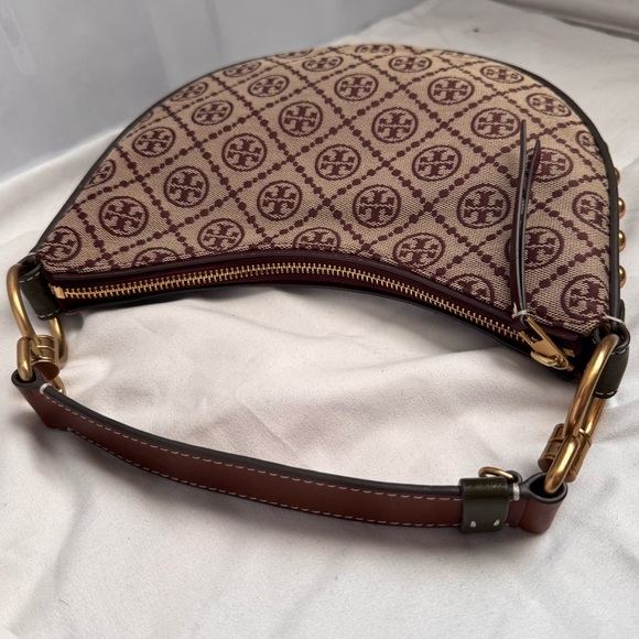 TB Monogram Studded Crescent Bag - Picture 5 of 13